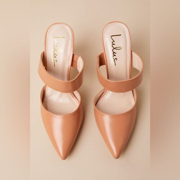 Lulus Faire Tan Pointed-Toe Mules size 9 - Picture 3 of 16